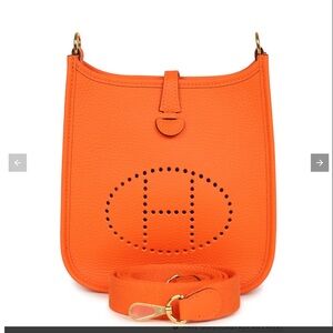Hermes Taurillon Clemence Evelyne Orange